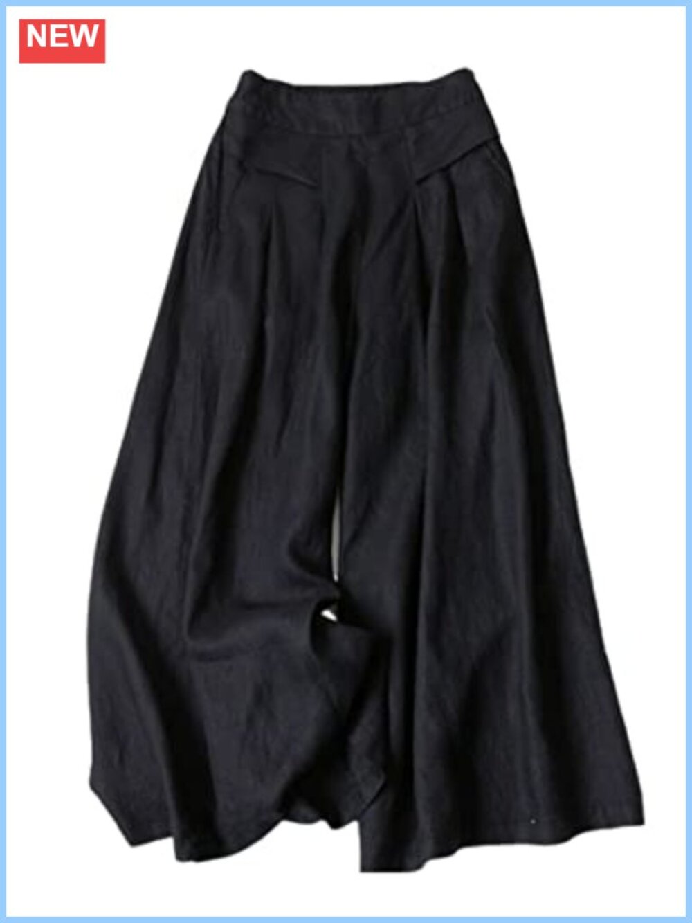 Womens Linen Blend Wide Leg Palazzo Cropped Capri Pants High Rise Pleated